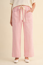 Striped Wide Leg Drawstring Pants