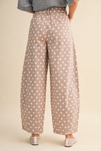 Polka Dot Pleated Barrel Pants