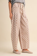 Polka Dot Pleated Barrel Pants