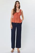 Ruffled Sweetheart Sleeveless Peplum Top with Smocked Waist