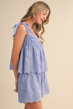 Floral Eyelet Tank And Short Set
