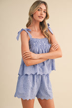 Floral Eyelet Tank And Short Set