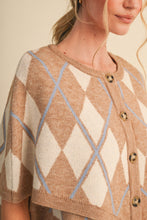 Argyle Button Down Cape Cardigan