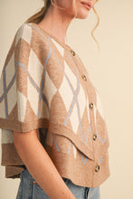 Argyle Button Down Cape Cardigan
