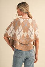 Argyle Button Down Cape Cardigan