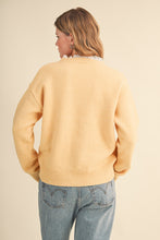 Ruffle Scalloped Lace Trim V-Neck Sweater
