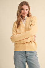 Ruffle Scalloped Lace Trim V-Neck Sweater