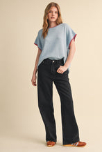 Cap Sleeve Blanket Stitch Sweater