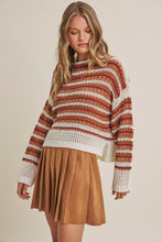 Sunset Drive Relaxed Fit Airy Open-knit Crochet Sweater
