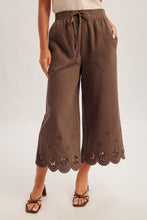 Chocolate Culottes with Embroidered Hem Detail