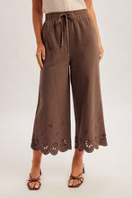 Chocolate Culottes with Embroidered Hem Detail