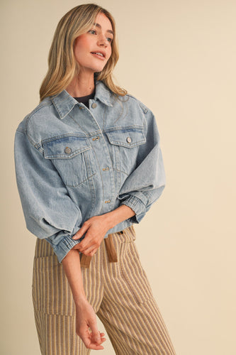 Structured Sleeve Denim Jacket