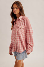 Waffle Mixed Button Down Oversized Shirt