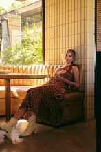 Party Glam One-shoulder Contrast Polka Dot Satin Midi Dress