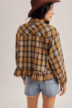 Frill Botton Button Down Checker Shirt