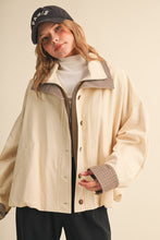Bubble Hem Houndstooth Contrast Coat