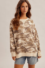 Camo French Terry Seam Detail Oversized Sweatshirt