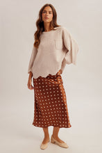 Edge Scalloped Knit Sweater in Oatmeal