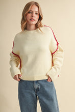 Contrast Blanket Stitch Sweater Pullover