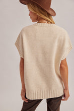 Round Neck Sleeveless Oversized Sweater Vest