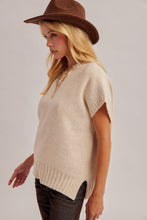 Round Neck Sleeveless Oversized Sweater Vest