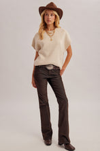 Round Neck Sleeveless Oversized Sweater Vest