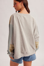 Mixed Media Split Hem Oversized Sweatshirt