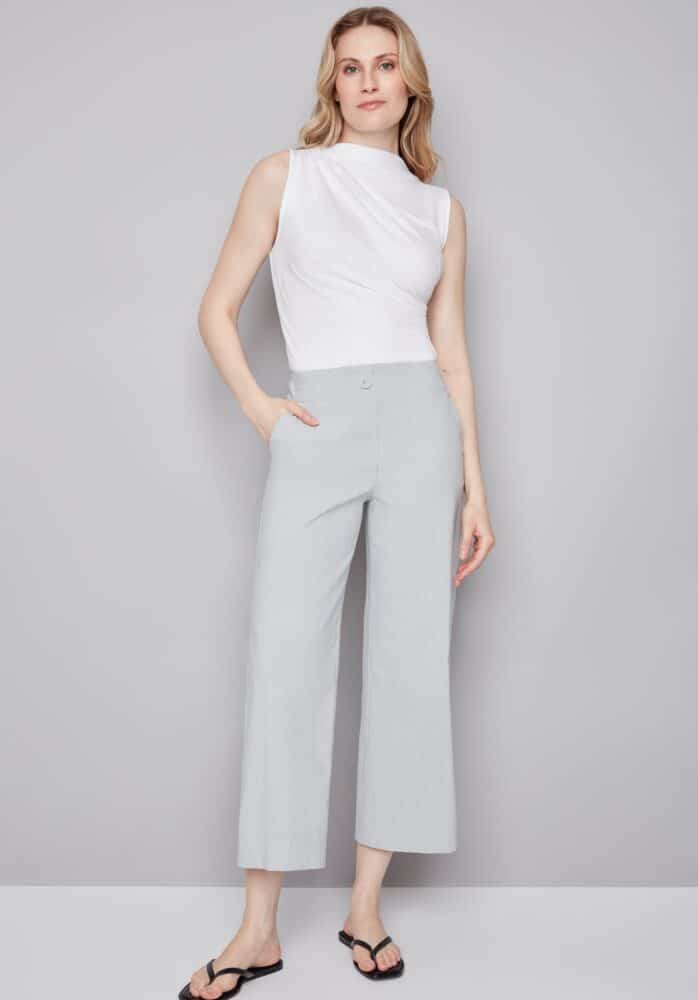 Pull On Wide Leg Blue Stripe Pant