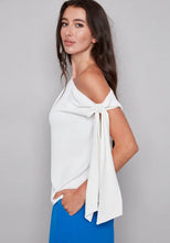 Asymmetric Neckline Tie Shoulder Sleeveless