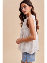Embroidered Pintuck Blouse