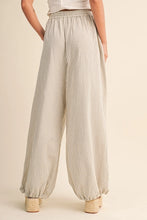 Striped Balloon Pants with Elastic Waistband