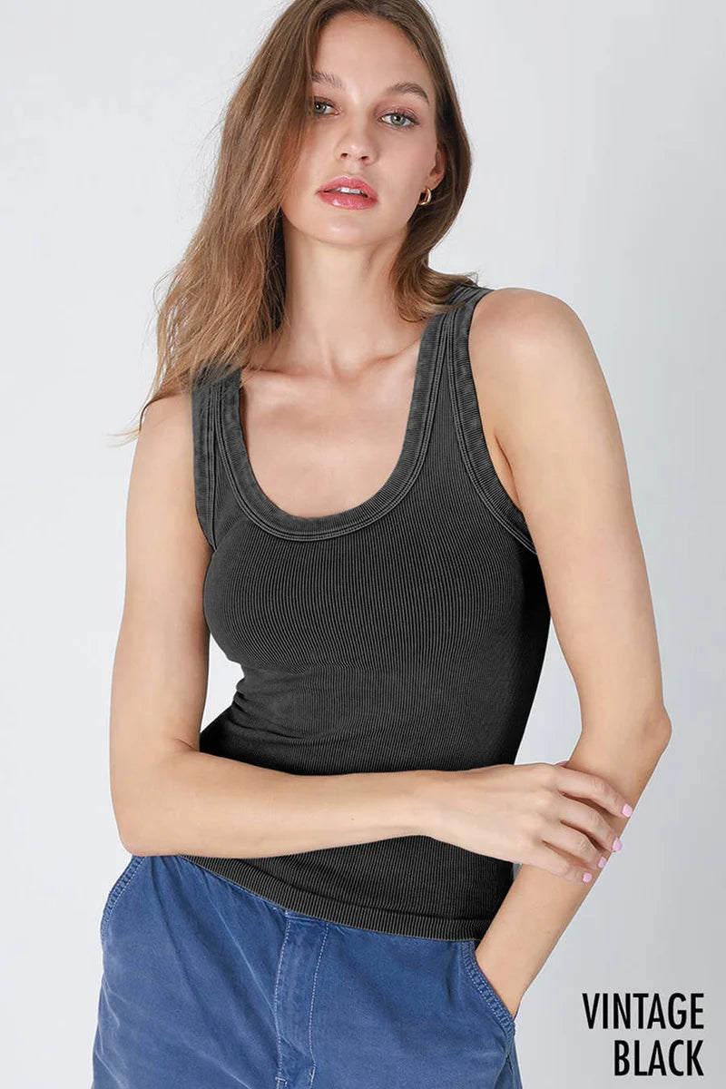 Vintage Reversible Ribbed Tank