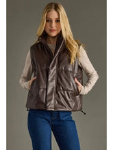 Brown Faux Leather Vest