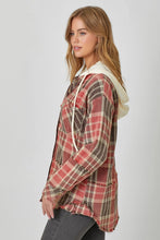 Washed Double-Cloth Plaid Hoodie Jacket