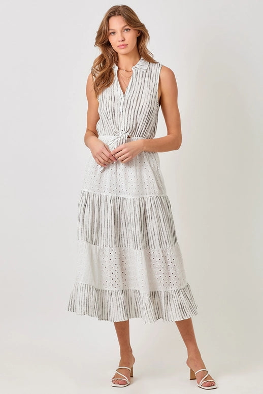 Tie Front Sleeveless Long Dress Small Tie Front Sleeveless Long Dress Small