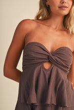 STRAPLESS BABYDOLL RUFFLE LAYERED ROMPER