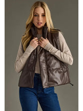 Brown Faux Leather Vest
