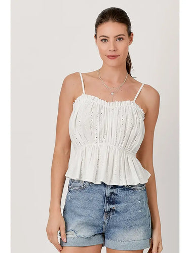 Pleated Peplum Tank Top