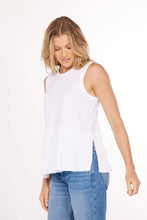 Rib Mix Peplum Tank in White