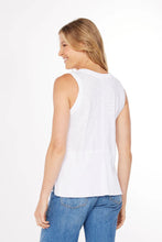 Rib Mix Peplum Tank in White