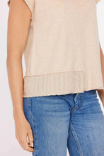 Short Dolman Sleeve Mix Media Top