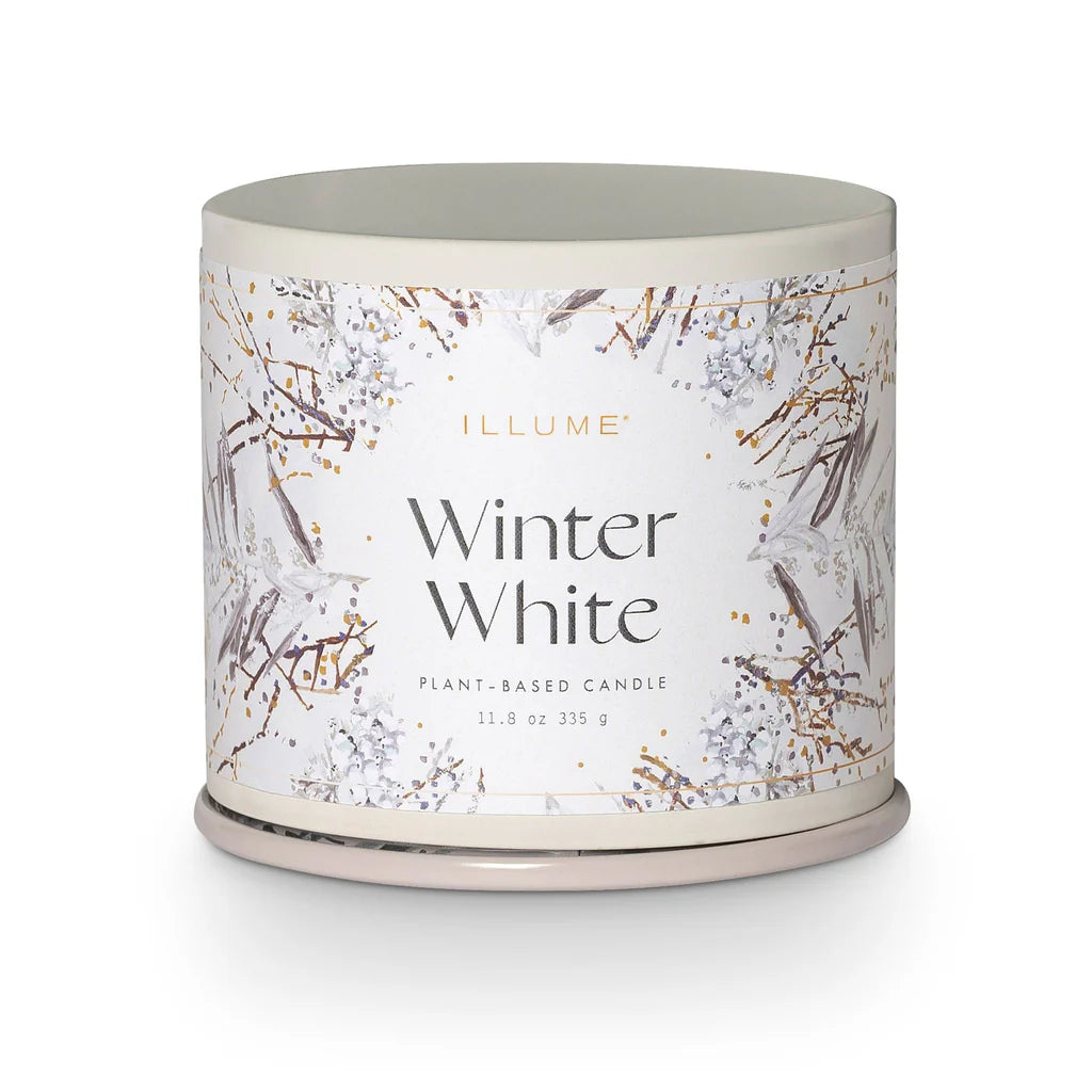 Winter White Tin Candle