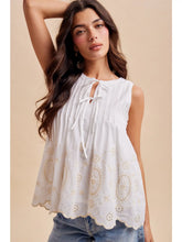 Embroidered Pintuck Blouse
