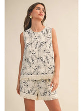 Embroidered Tank and Short Set with Tassel