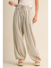 Striped Balloon Pants with Elastic Waistband