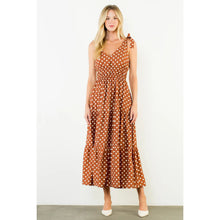 Tie Strap Long Polka Dot Dress