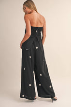 POLKA DOT TUBE TOP WITH SPLIT BACK AND WIDE PANTS