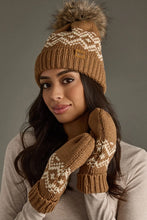 Brown and Cream Patterned Mittens