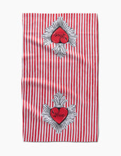 Sacred Striped Love Hearts Tea Towel