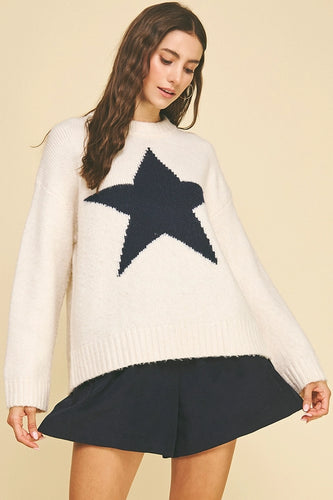 Star Knit Oversized Sweater